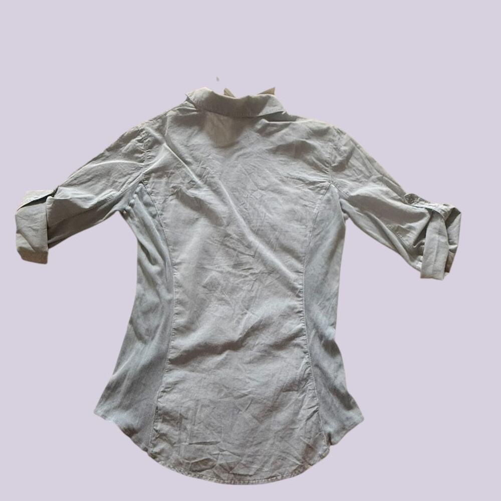 James Perse Women’s Three-Quarter Sleeve Button-Up Shirt Sz. 3-Slate, NWT - Picture 12 of 14
